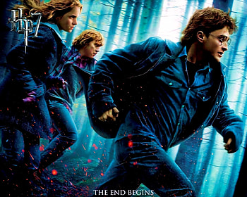 Deathly Hallows New Poster, harry, forest, ron, hermione HD wallpaper