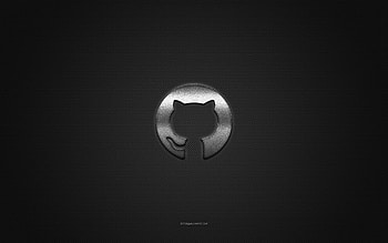 Github logo, silver shiny logo, Github metal emblem, gray carbon fiber texture, Github, brands, creative art, Github emblem HD wallpaper