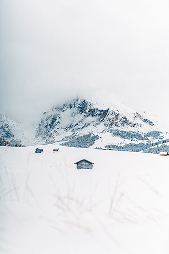 Landscape, Winter, Nature, Houses, Mountains, Snow, Small Houses HD phone wallpaper