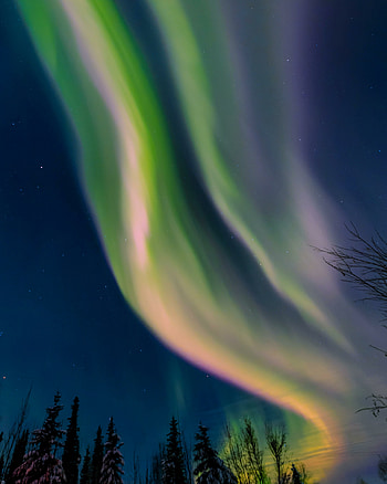 Green Aurora, night, sky, nature HD phone wallpaper