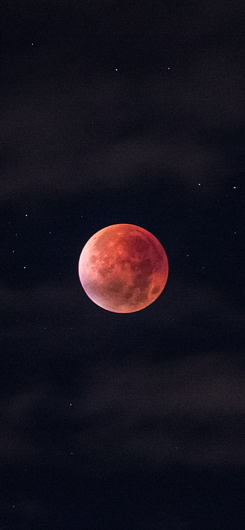 Blood moon phenomenon, Mesmerizing eclipse, Darkened sky, Mysterious ambiance HD phone wallpaper