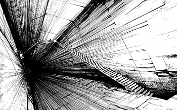 stairs, white, black, cg, abstract HD wallpaper
