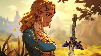 Aryll and the Master Sword: from The Legend of Zelda, video game, The Legend of Zelda, Master Sword HD wallpaper
