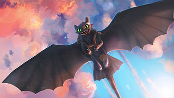 Toothless Artwork, how-to-train-your-dragon, artwork, artist, artstation, movies, night-fury HD wallpaper