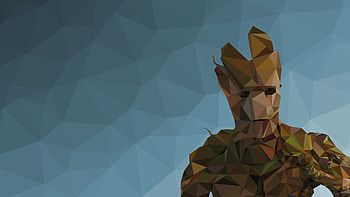 Groot, Guardians of the Galaxy, Digital art, Polygon art HD wallpaper