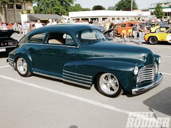 42 Chevy Fleetline, bowtie, classic, gm, dark green HD wallpaper