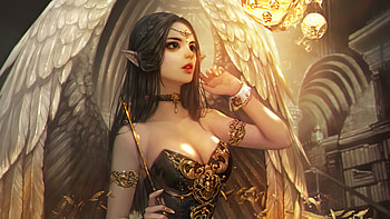 Beautiful Elf With Wings, artist, artwork, artstation HD wallpaper