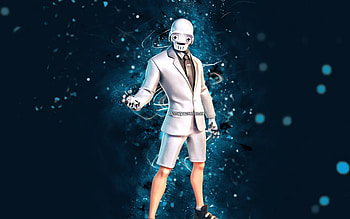 GHOST Beach Brawler, , blue neon lights, Fortnite Battle Royale, Fortnite characters, GHOST Beach Brawler Skin, Fortnite, GHOST Beach Brawler Fortnite HD wallpaper