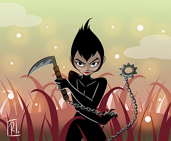 Samurai Jack Ashi, artist, artwork, digital-art, cartoon, deviantart HD wallpaper
