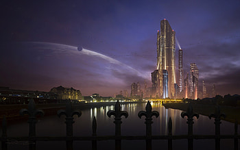 Future Town, future, digital-universe HD wallpaper