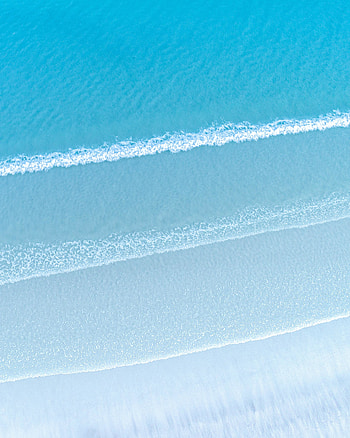 Aerial shot, blue sea waves HD phone wallpaper