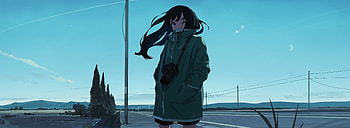 Outdoor, explorer, graphy, anime girl HD wallpaper