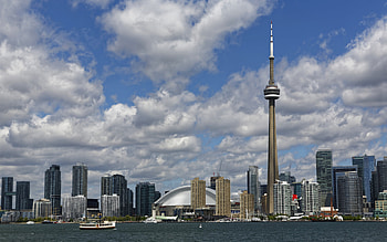 CN Tower, Toronto skyline, Rogers Centre, Skyscrapers HD wallpaper