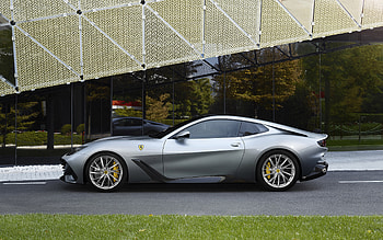 2021, Ferrari BR20, , side view, exterior, silver coupe, new silver BR20, Italian sports cars, Ferrari HD wallpaper