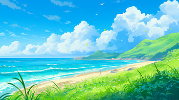 Anime Summer Sky: A Serene of Nature, Anime, Anime Summer, sky, nature, Sky Anime HD wallpaper