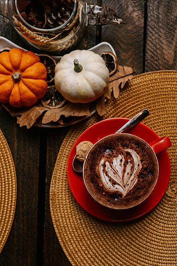 Food, Coffee, Pumpkin, Cup, Drink, Beverage HD phone wallpaper
