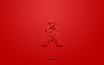 Houston Roughnecks, creative 3D logo, red background, XFL, 3d emblem, American football club, USA, 3d art, American football, Houston Roughnecks 3d logo HD wallpaper