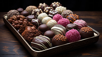 Exquisite Chocolate Delights - Artisan Confections Background, AI Art, food, chocolate HD wallpaper