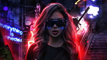 Cyber World Troop Girl , cyberpunk, scifi, artist, artwork, digital-art, artstation HD wallpaper