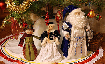 Holidays, New Year, Jack Frost, Snowman, Christmas Decorations, Christmas Tree Toys, Christmas Tree, Snow Maiden HD wallpaper