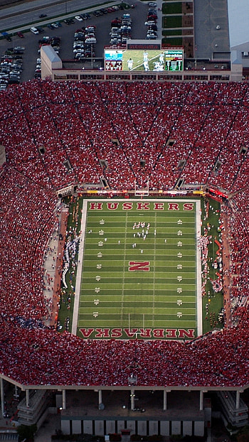 Farm meets fork, Nebraska football stadium, , Nebraska football HD phone wallpaper
