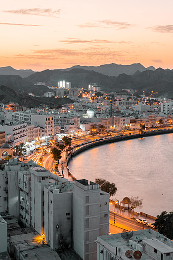 Cities, Mountains, City, Building, View From Above, Shore, Bank HD phone wallpaper