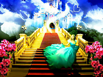 Dreams, girl, digital, fantasy, palace HD wallpaper