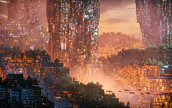 Block Ecosystem, scifi, artist, artwork, digital-art HD wallpaper