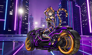 The Masquerena of the Neon City, Yu-Gi-Oh!, city, girl, bright, Anime, anime girl, anime city HD wallpaper