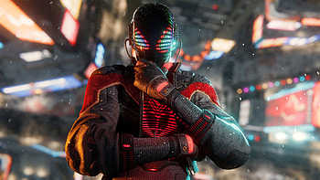 Miles Morales Spider-Man Cyberpunk 2077 HD wallpaper