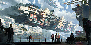Sci-Fi Cargo Spaceship, Sci Fi, spaceship, cargo spaceship HD wallpaper