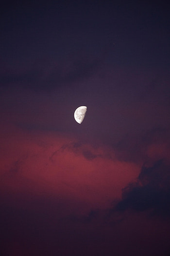 Nature, Sky, Pink, Night, Moon, Full Moon HD phone wallpaper