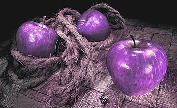 Purple Apples, purple, apples, fruits, abstract HD wallpaper