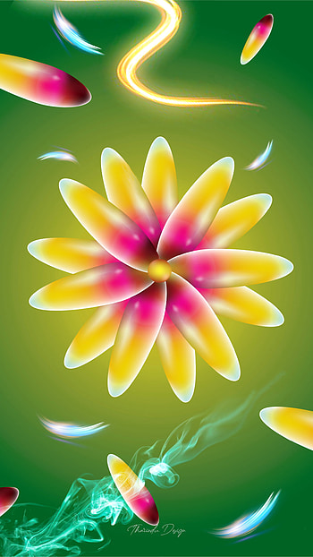 Universal Flower, Art, petal, design, fantastic, abstract HD phone wallpaper