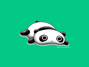 Super Cute Cartoon Panda, cartoon, white, black, bear, green, cute, panda HD wallpaper