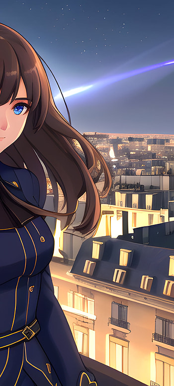 A girl on a top of a roof, Anime, girl, anime girl HD phone wallpaper