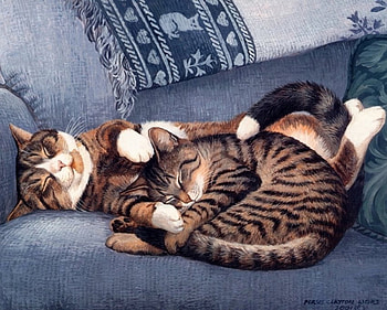 By Persis Clayton Weirs., animal, kitten, painting, art, cute, cat, persis clayton weirs, sleep HD wallpaper