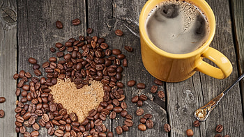 ♬coffee aroma♬, love, coffee, romantic, cup, heart HD wallpaper