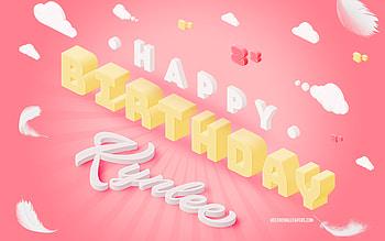 Happy Birtay Kynlee, 3d Art, Birtay 3d Background, Kynlee, Pink Background, Happy Kynlee birtay, 3d Letters, Kynlee Birtay, Creative Birtay Background HD wallpaper
