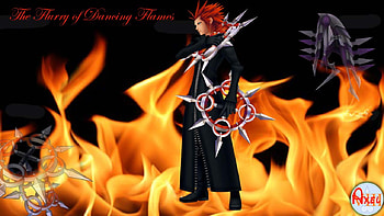 Axel, kingdom hearts, flames, organization xiii HD wallpaper