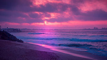 Purple sunset, Ultra , Striking colors, Stunning visuals HD wallpaper