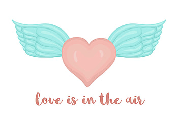 Heart With Wings, Watercolor style, Unicorn themed, Textile design HD wallpaper