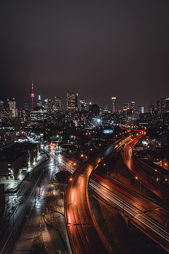 Cities, Road, Tower, Evening City HD phone wallpaper