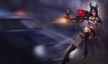 Officer Caitlyn, handcuff, caitlyn, league of legends, video games, sniper, officer, female HD wallpaper