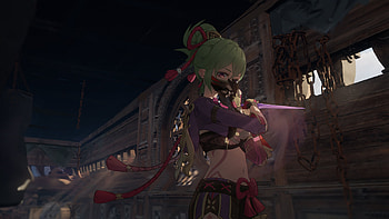 Green Hair Kuki Shinobu With Mask Genshin Impact HD wallpaper