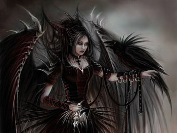 gothic demon, gothic, wings, girl, demon HD wallpaper