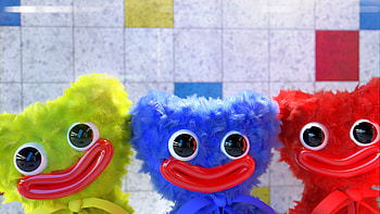 Huggy Wuggy, Playful gaming mascot, backgrounds, Amusing character HD wallpaper