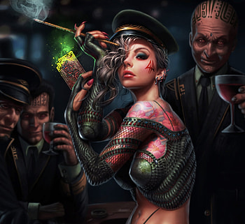 Magician, girl, art, dark, kyu yong eom, fantasy, gat HD wallpaper