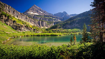 Canada travels, Nature's beauty, Lake and mountain scenery HD wallpaper