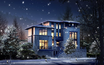 Landscape, Winter, Houses, Architecture HD wallpaper